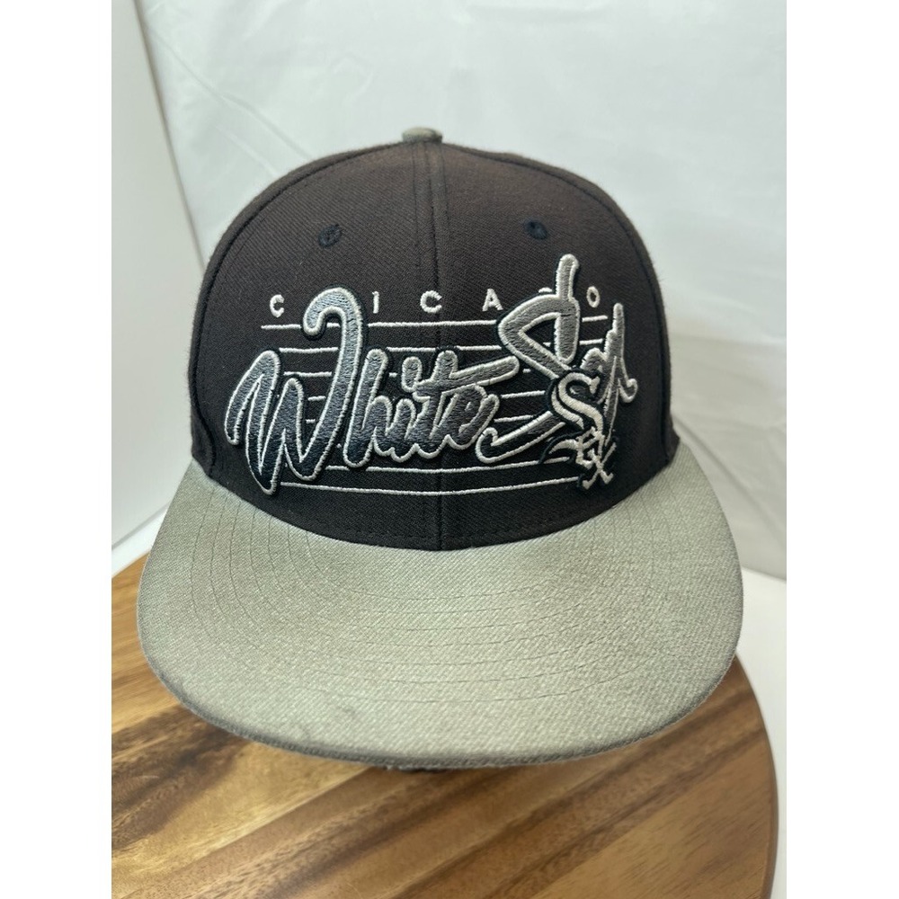 Chicago White Sox Hat Cap 47' Brand Snapback Black Silver Wide Brim Baseball Cap